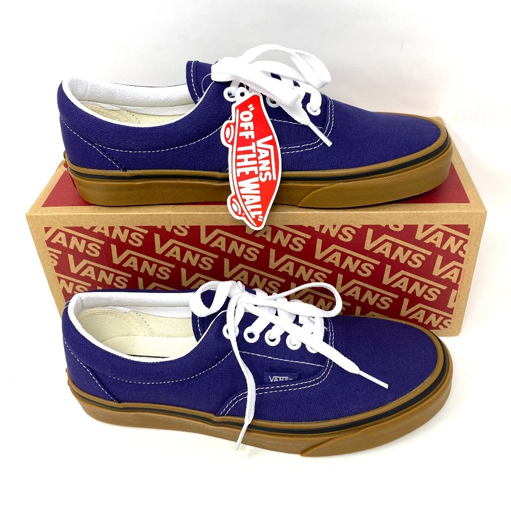 💖MEGA SALE💖Vans Era Low  Skate Casual Blue Brown  Women's  Canvas VN0A54F19LZ - Picture 2 of 11